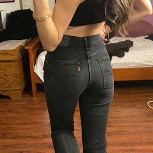 levi’s red tab black wash denim 511’s